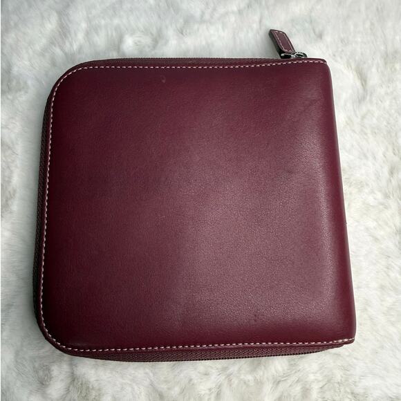 Vintage COACH y2k Burgundy Signature Canvas CD Case - Picture 2 of 6